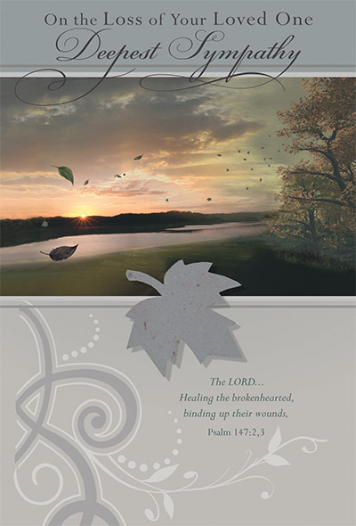 82747 loss of loved one sympathy - 4 1/2" x 6 3/4" - Silver Foil Decoration and Embossed